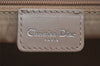 Authentic Christian Dior Trotter Romantic Hand Bag PVC Suede Leather Beige 6240I