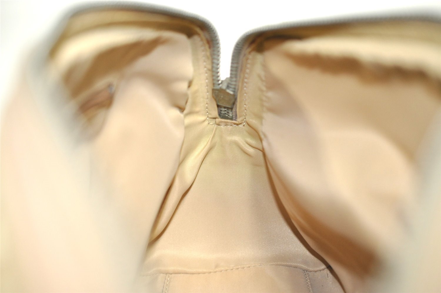 Authentic Christian Dior Trotter Romantic Hand Bag PVC Suede Leather Beige 6240I