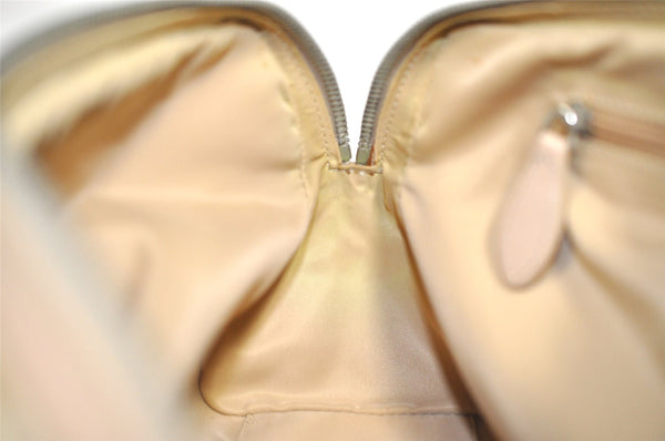 Authentic Christian Dior Trotter Romantic Hand Bag PVC Suede Leather Beige 6240I