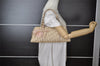 Authentic Christian Dior Trotter Romantic Hand Bag PVC Suede Leather Beige 6240I
