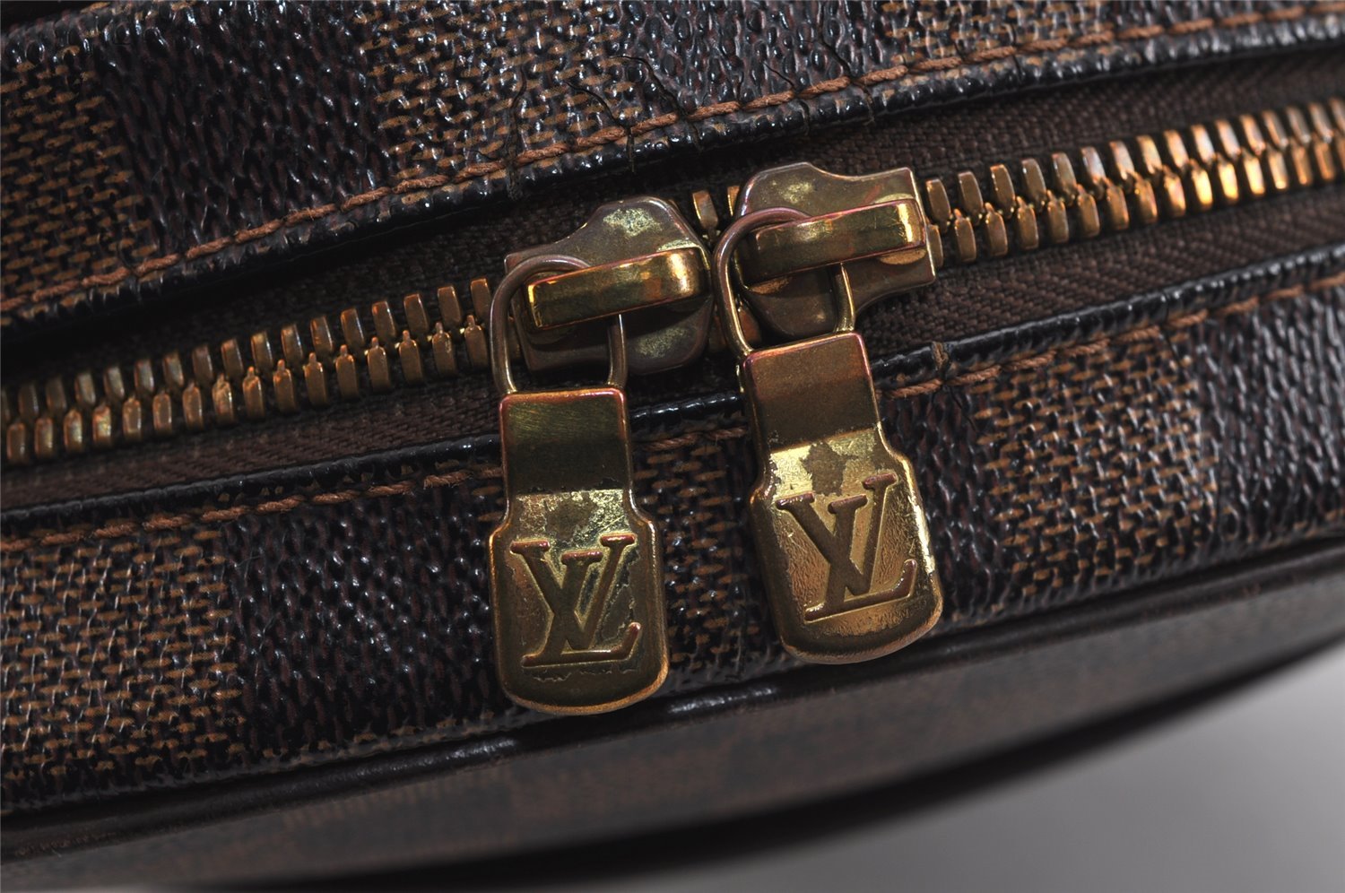 Authentic Louis Vuitton Damier Ipanema PM Shoulder Cross Bag N51294 LV 6241J