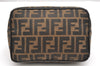 Authentic FENDI Zucca Mamma Baguette Shoulder Bag Canvas Leather Brown 6243K