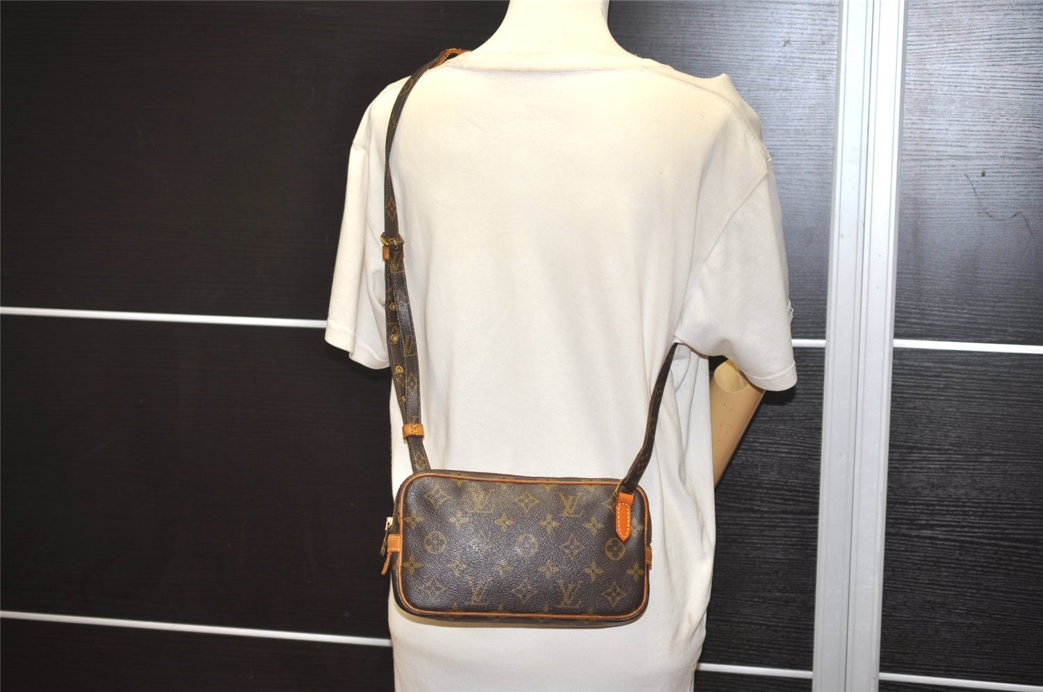 Auth Louis Vuitton Monogram Marly Bandouliere Shoulder Cross Bag M51828 LV 6245J