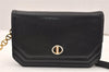 Authentic Christian Dior Shoulder Cross Body Bag Purse Leather Black 6246K
