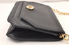 Authentic Christian Dior Shoulder Cross Body Bag Purse Leather Black 6246K
