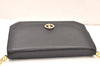 Authentic Christian Dior Shoulder Cross Body Bag Purse Leather Black 6246K