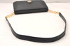 Authentic Christian Dior Shoulder Cross Body Bag Purse Leather Black 6246K