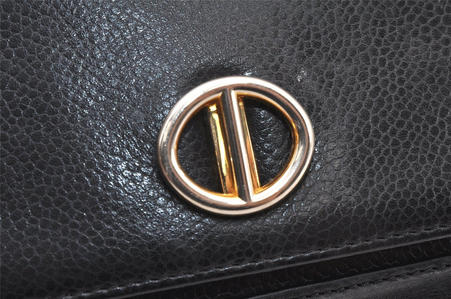 Authentic Christian Dior Shoulder Cross Body Bag Purse Leather Black 6246K