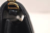 Authentic Christian Dior Shoulder Cross Body Bag Purse Leather Black 6246K