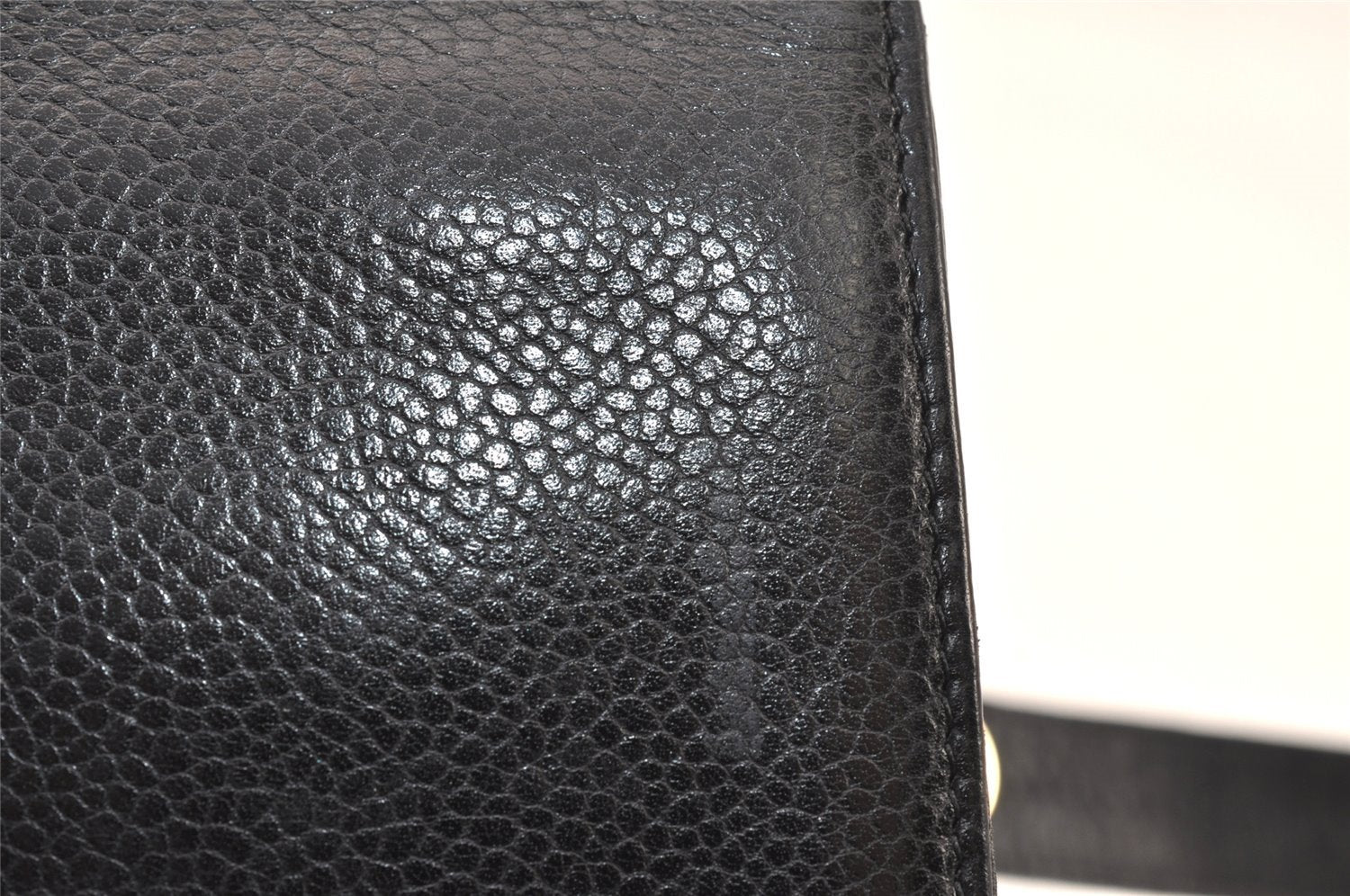 Authentic Christian Dior Shoulder Cross Body Bag Purse Leather Black 6246K