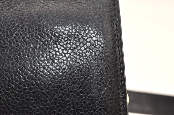Authentic Christian Dior Shoulder Cross Body Bag Purse Leather Black 6246K