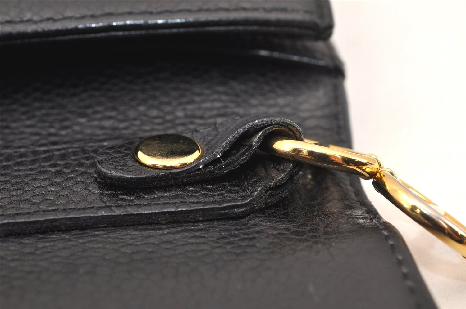Authentic Christian Dior Shoulder Cross Body Bag Purse Leather Black 6246K