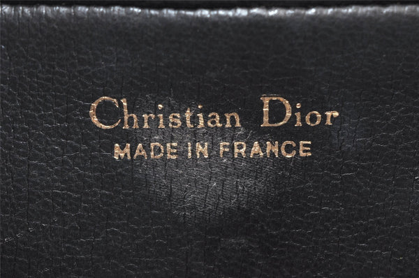 Authentic Christian Dior Shoulder Cross Body Bag Purse Leather Black 6246K
