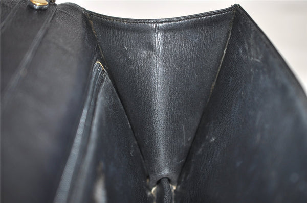 Authentic Christian Dior Shoulder Cross Body Bag Purse Leather Black 6246K