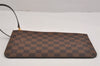 Auth Louis Vuitton Damier Neverfull Pouch Purse Clutch Rose Ballerine Pink 6248J