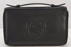 Authentic GUCCI SOHO Hand Long Wallet Purse GG Leather 306118 Black 6248K