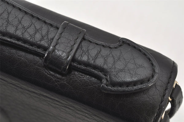 Authentic GUCCI SOHO Hand Long Wallet Purse GG Leather 306118 Black 6248K