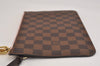 Auth Louis Vuitton Damier Neverfull Pouch Purse Clutch Rose Ballerine Pink 6249J