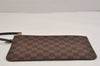 Auth Louis Vuitton Damier Neverfull Pouch Purse Clutch Rose Ballerine Pink 6249J