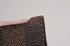 Auth Louis Vuitton Damier Neverfull Pouch Purse Clutch Rose Ballerine Pink 6249J