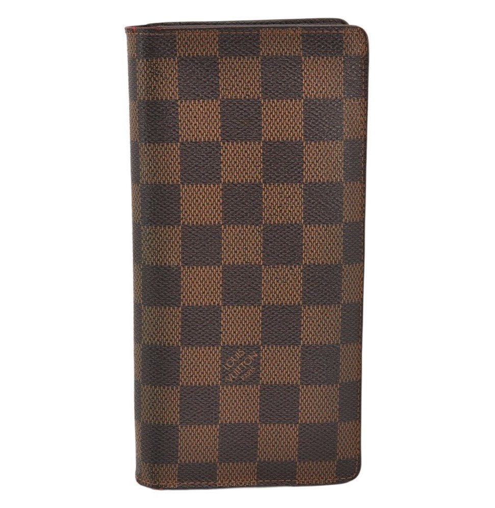 Authentic Louis Vuitton Damier Portefeuille Brazza Long Wallet N60017 LV 6249K