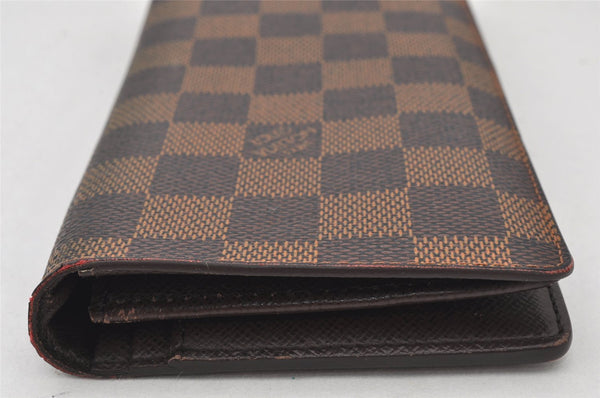 Authentic Louis Vuitton Damier Portefeuille Brazza Long Wallet N60017 LV 6249K