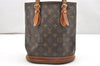 Authentic Louis Vuitton Monogram Bucket PM Shoulder Tote Bag M42238 Junk 6252K