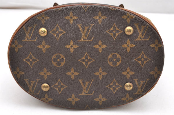 Authentic Louis Vuitton Monogram Bucket PM Shoulder Tote Bag M42238 Junk 6252K