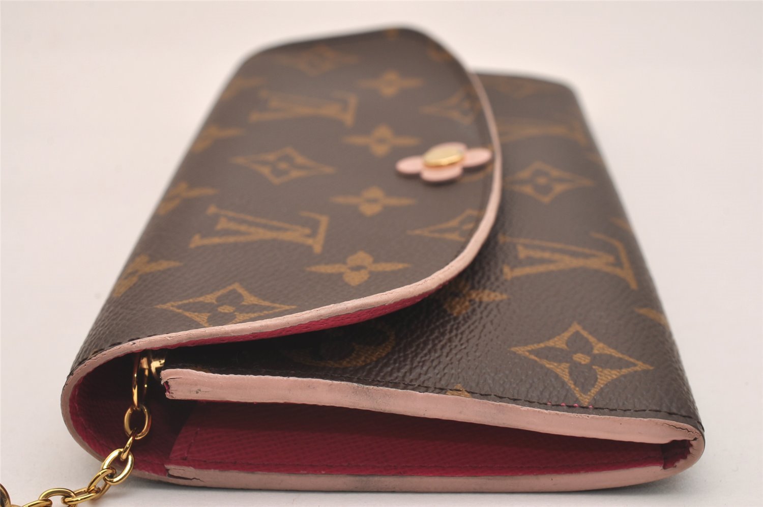 Auth Louis Vuitton Monogram Portefeuille Emilie Flower Wallet M64202 LV 6253J