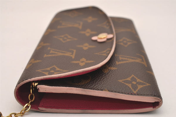 Auth Louis Vuitton Monogram Portefeuille Emilie Flower Wallet M64202 LV 6253J