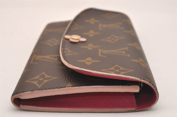 Auth Louis Vuitton Monogram Portefeuille Emilie Flower Wallet M64202 LV 6253J