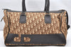 Authentic Christian Dior Trotter Boston Hand Bag Canvas Leather Brown CD 6253K