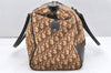 Authentic Christian Dior Trotter Boston Hand Bag Canvas Leather Brown CD 6253K