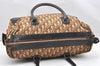 Authentic Christian Dior Trotter Boston Hand Bag Canvas Leather Brown CD 6253K