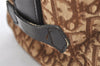 Authentic Christian Dior Trotter Boston Hand Bag Canvas Leather Brown CD 6253K