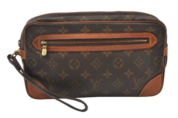 Authentic Louis Vuitton Monogram Marly Dragonne GM M51825 Clutch Bag Junk 6254K