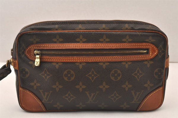 Authentic Louis Vuitton Monogram Marly Dragonne GM M51825 Clutch Bag Junk 6254K