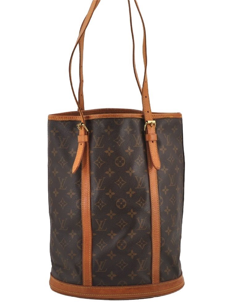 Authentic Louis Vuitton Monogram Bucket GM Shoulder Tote Bag M42236 Junk 6256J