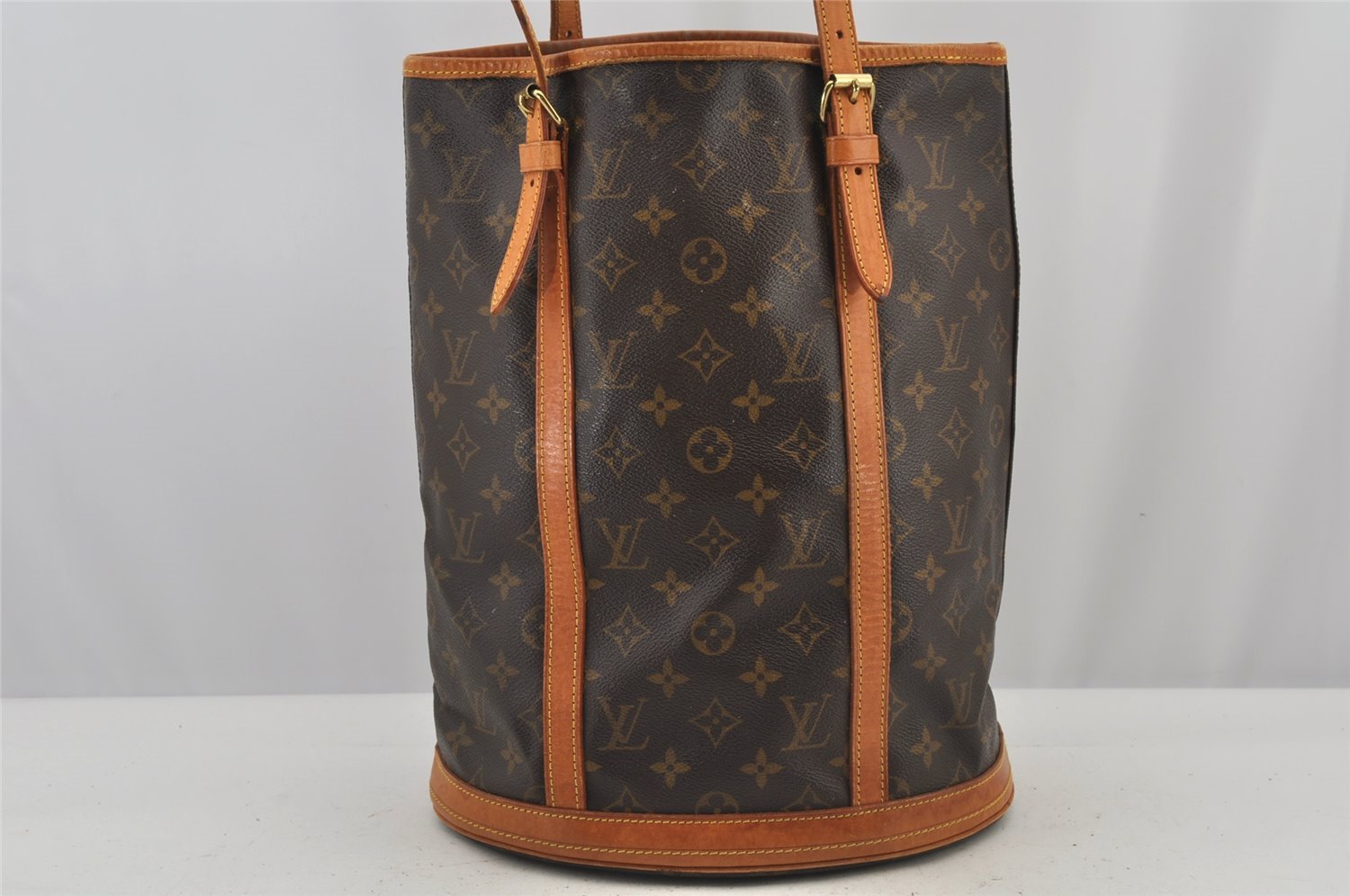 Authentic Louis Vuitton Monogram Bucket GM Shoulder Tote Bag M42236 Junk 6256J