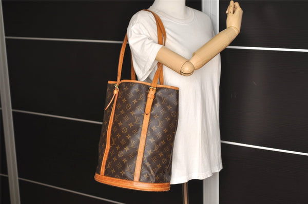 Authentic Louis Vuitton Monogram Bucket GM Shoulder Tote Bag M42236 Junk 6256J