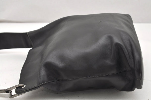 Authentic GUCCI Vintage Shoulder Cross Body Bag Purse Leather 91761 Black 6256K