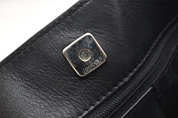 Authentic GUCCI Vintage Shoulder Cross Body Bag Purse Leather 91761 Black 6256K