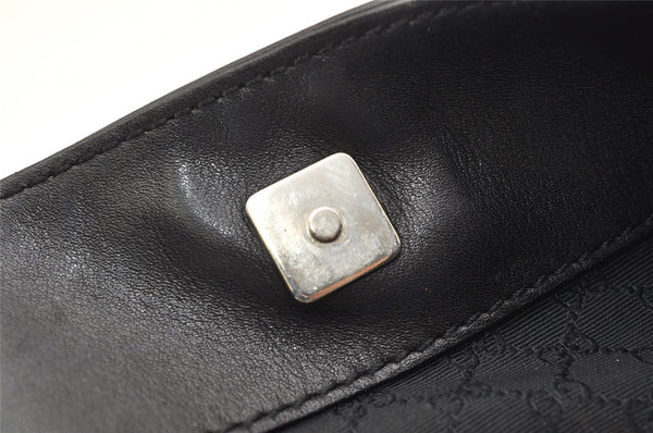 Authentic GUCCI Vintage Shoulder Cross Body Bag Purse Leather 91761 Black 6256K