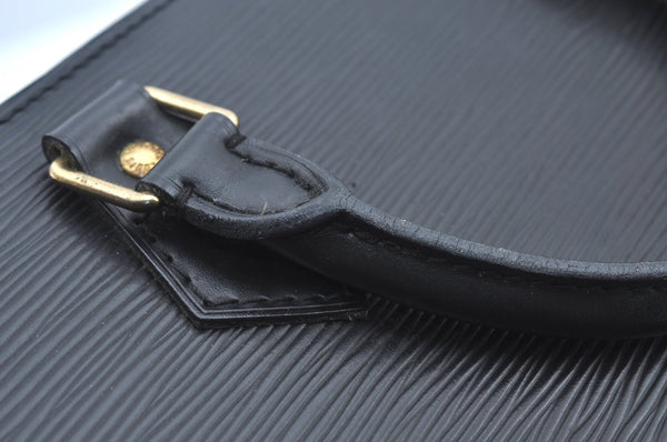 Authentic Louis Vuitton Epi Sac Triangle Hand Bag Black M52092 LV 6257I