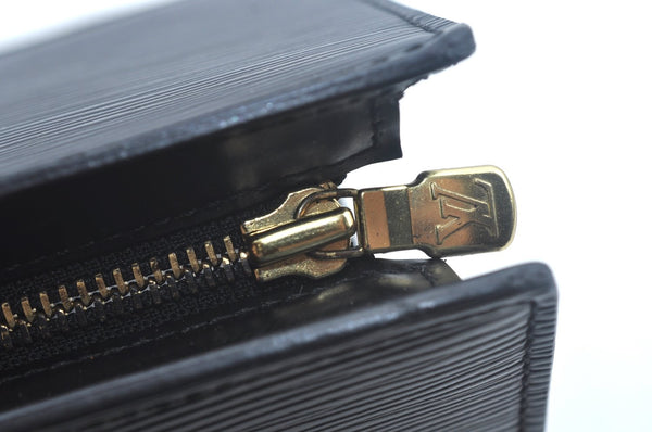 Authentic Louis Vuitton Epi Sac Triangle Hand Bag Black M52092 LV 6257I