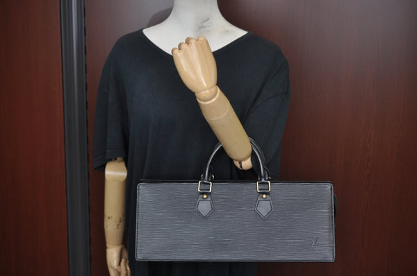 Authentic Louis Vuitton Epi Sac Triangle Hand Bag Black M52092 LV 6257I