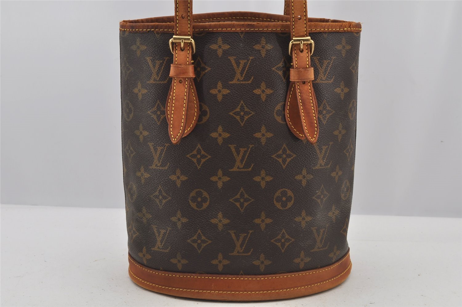 Authentic Louis Vuitton Monogram Bucket PM Shoulder Tote Bag M42238 LV 6257J