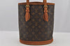 Authentic Louis Vuitton Monogram Bucket PM Shoulder Tote Bag M42238 LV 6257J