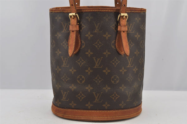 Authentic Louis Vuitton Monogram Bucket PM Shoulder Tote Bag M42238 LV 6257J