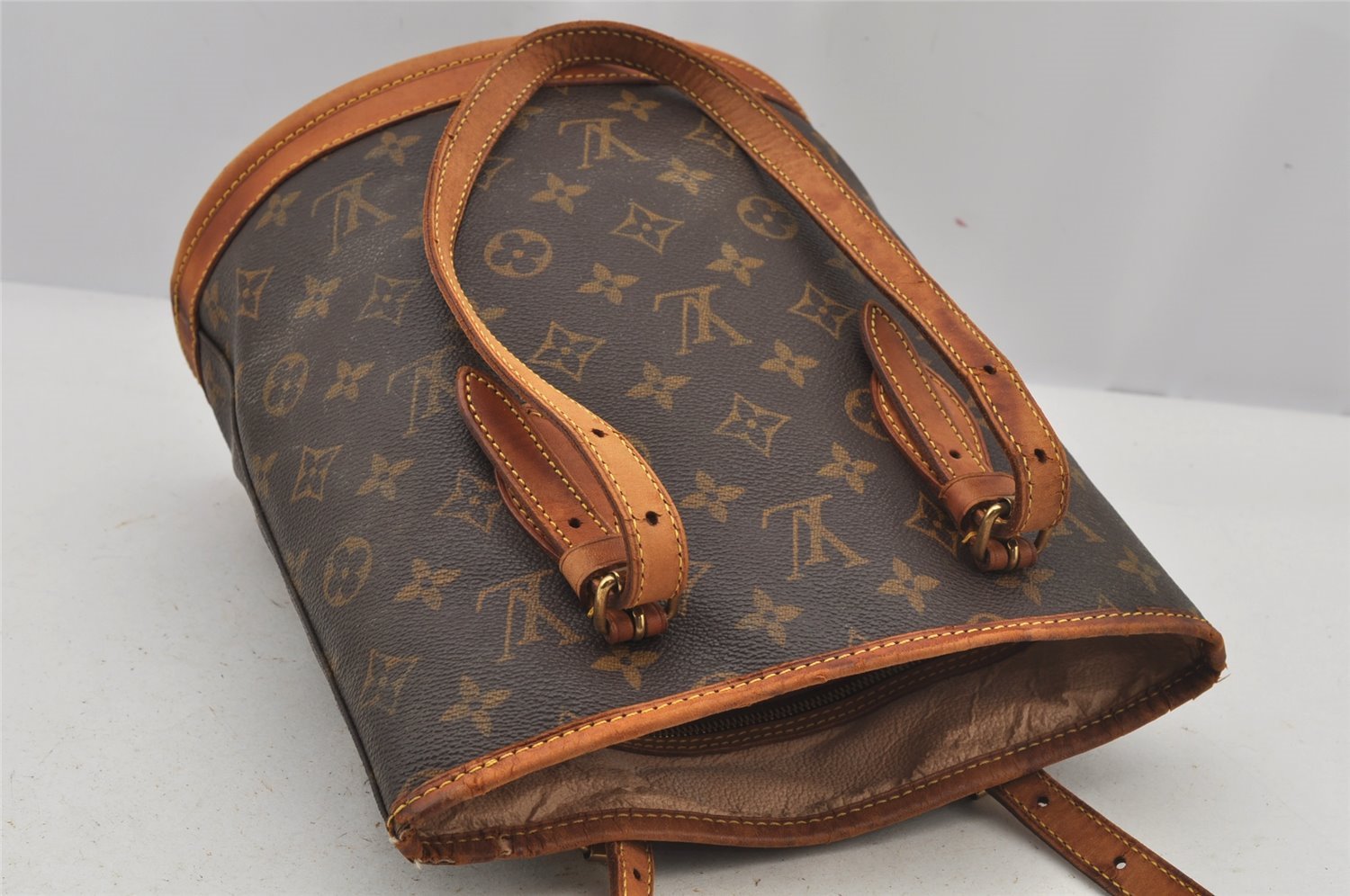 Authentic Louis Vuitton Monogram Bucket PM Shoulder Tote Bag M42238 LV 6257J